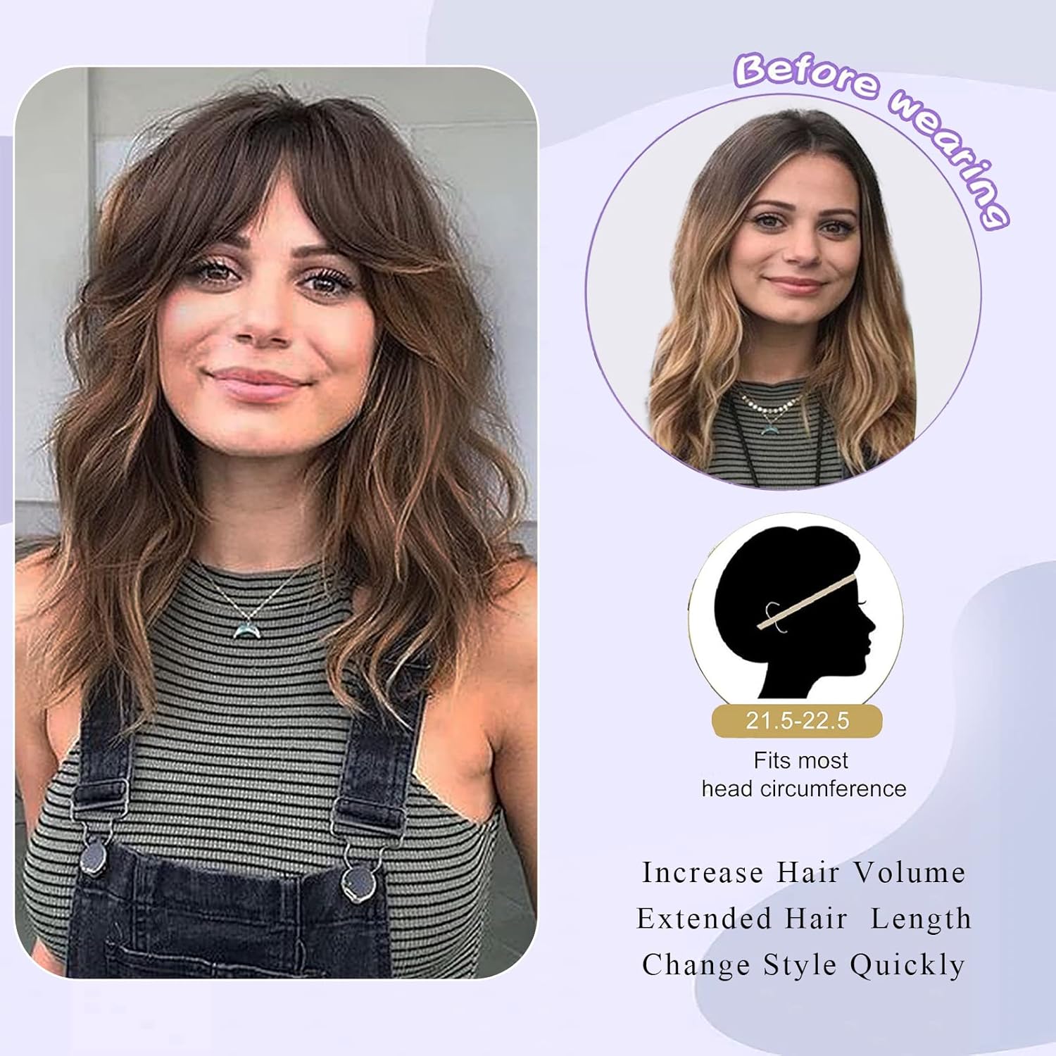 Aisaide Dark Green Wavy Bob Wig with Curtain Bangs – Short Synthetic Curly Wig for Women, Shoulder Length