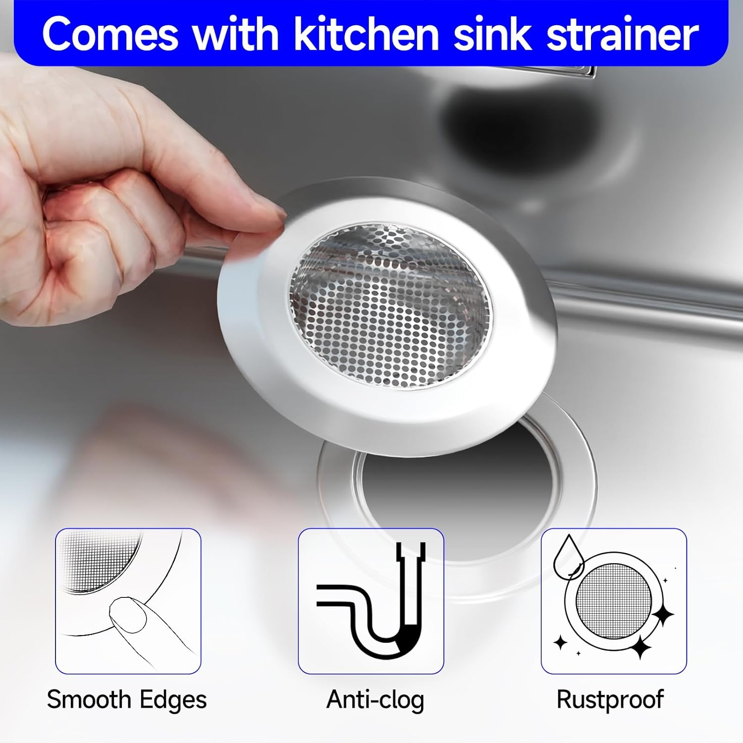 Sink Protectors for Kitchen Sink – Universal Double Bowl Bottom Grid, Offset Drain, Golden Stainless Steel, 11.6" x 13.12", 2-Pack