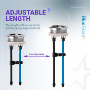 BlueStars Dual Push Flushing Toilet Water Tank Button Replacement – 58mm Thread Diameter – Compatible with American Standard – 2-Pack