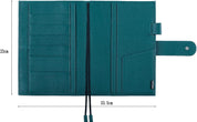 Leather Cover for A5 Notebooks – Fits Hobonichi Cousin, Stalogy & Midori MD Planners, Pebbled Deep Teal
