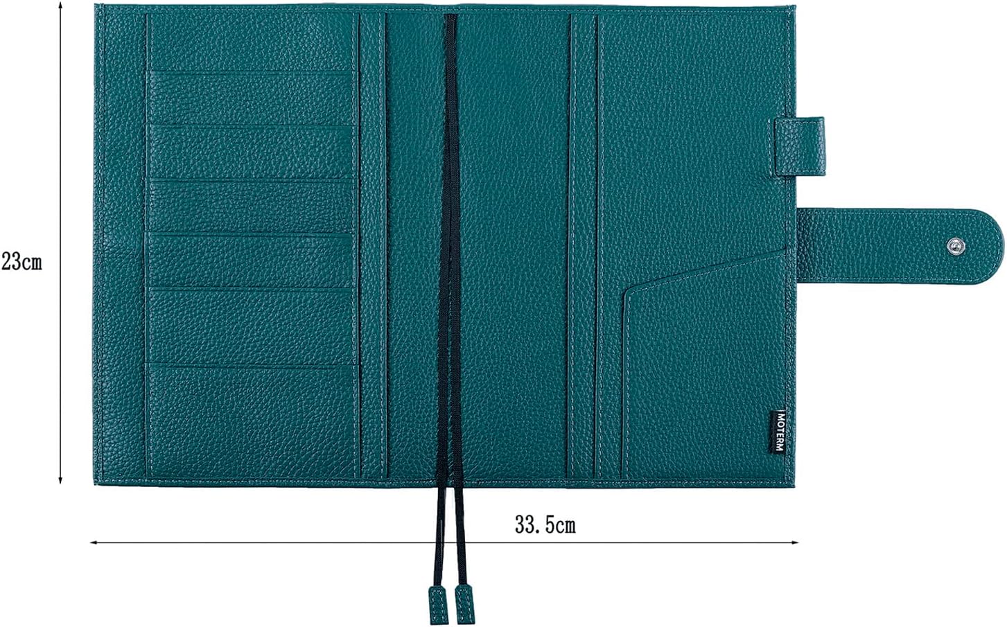 Leather Cover for A5 Notebooks – Fits Hobonichi Cousin, Stalogy & Midori MD Planners, Pebbled Deep Teal