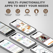 Print Pods Mini Thermal Printer – Inkless Pocket Sticker Maker with 10 Rolls Paper – Bluetooth Printer for Notes, Flashcards, Journals, DIY – Compatible with iOS & Android – Black (New)