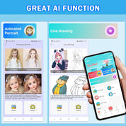 HUIJUTCHEN Mini Pocket Printer with Case – Portable Bluetooth Thermal Printer with 10 Rolls Paper, Black Ink, for Photos, Journals, Notes & Lists – Black