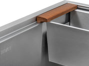 Ruvati Workstation Sink Colander 17" Stainless Steel with Wooden Handles – RVA1317, Compatible with LedgeFit Workstation Sinks