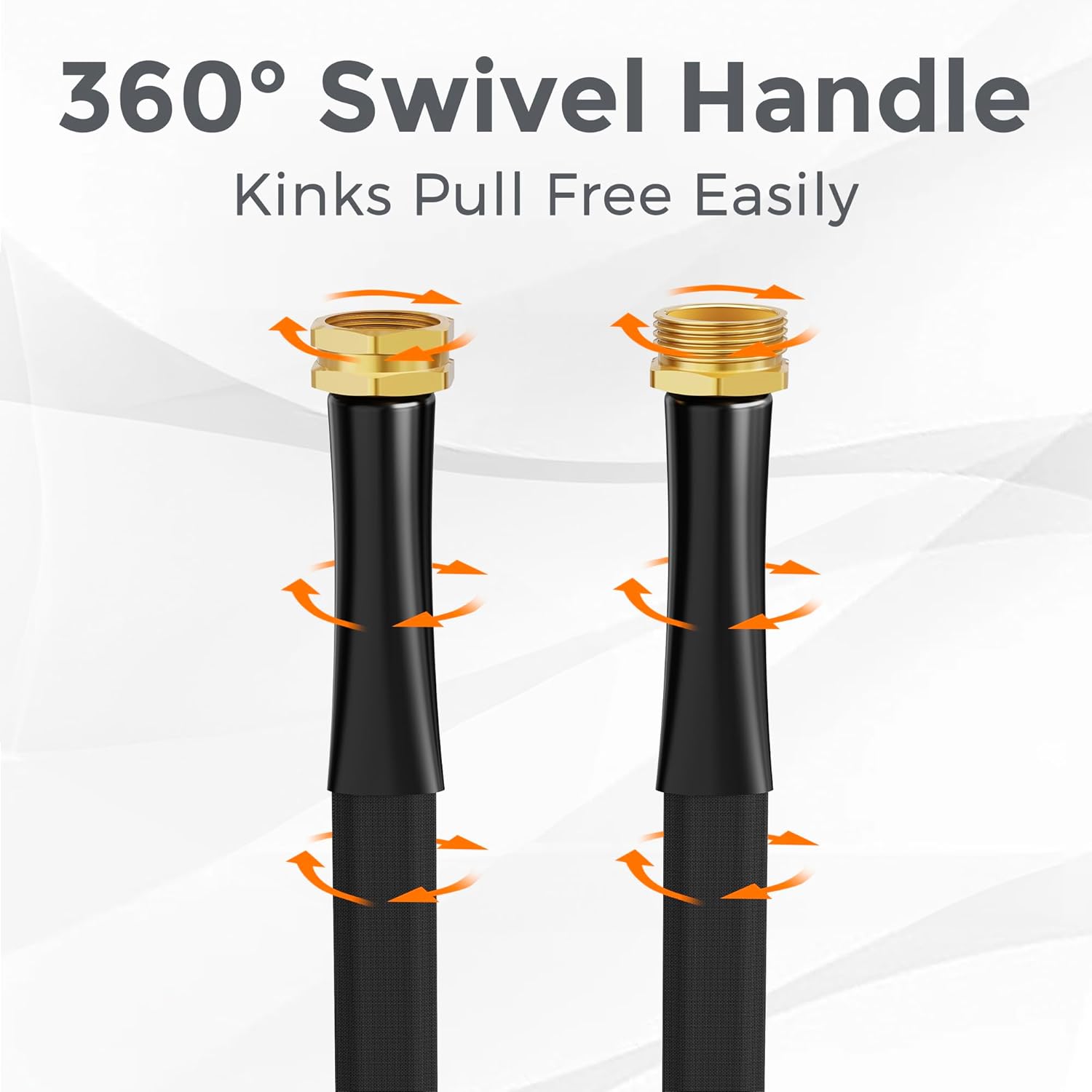 Giraffe Tools 50FT Garden Hose – Lightweight, Lay-Flat, Flexible PVC Water Hose with 9-Function Nozzle – Kink-Free Design (Black)