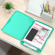 Plastic Clipboard with Storage – Side-Opening 8.5" x 11" Nursing Folio with Pen Holder