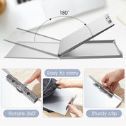 Henoyso Metal Storage Clipboard – Heavy-Duty Aluminum Clip Board with Storage Compartment – 12.6" x 9.2" – Fits Letter Size Paper