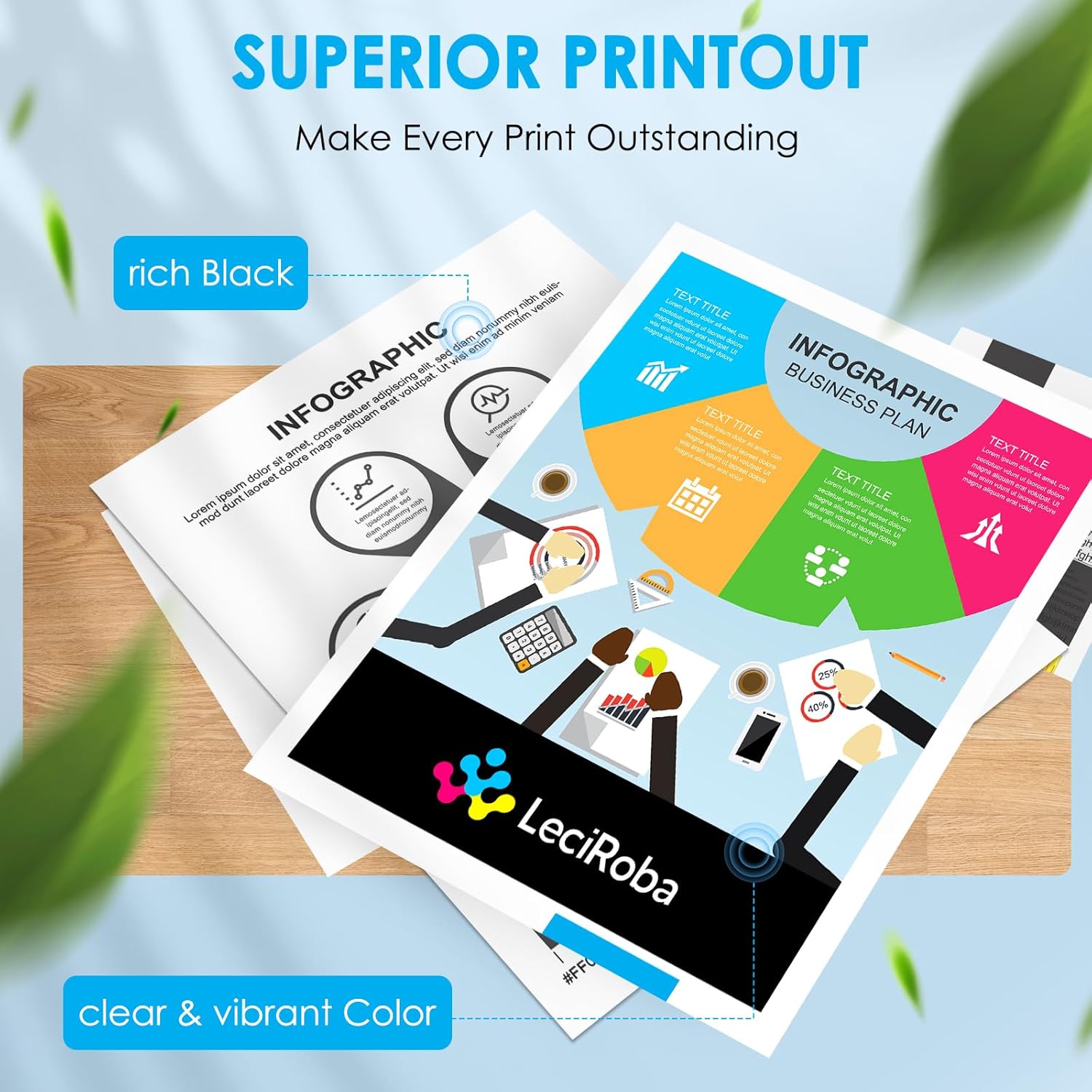 LeciRoba 3-Pack High-Yield Toner Cartridge Replacement for Xerox 106R02759/58/57/56 – Compatible with Xerox Phaser 6020, 6022, WorkCentre 6025, 6027 Series (Black/Yellow/Magenta – Cyan Not Included)