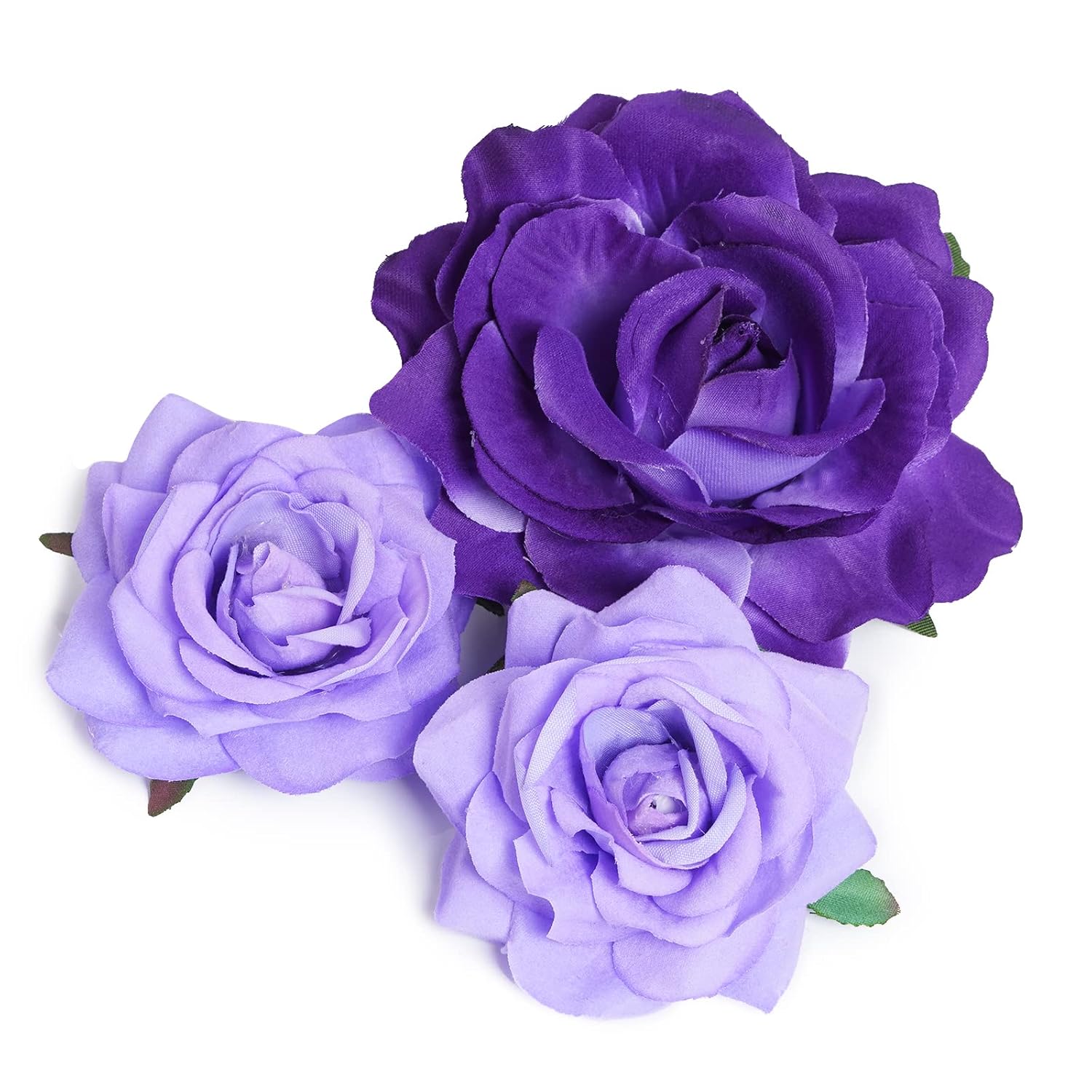 Topbuti Purple Rose Hair Clips – 4-Pack Fabric Flower Hairpins & Brooches for Women and Girls, 2 Sizes