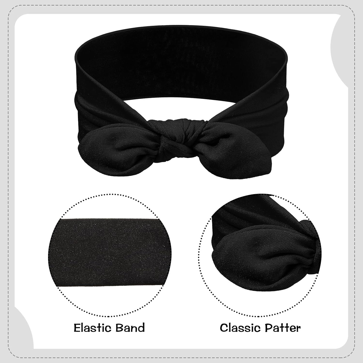 Giegxin 12-Pack Colorful Cloth Headbands for Girls – Removable Rabbit Ear Bow Hairbands, 12 Colors