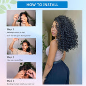 14” Deep Water Wave Human Braiding Hair – 50g 12A Brazilian Virgin Wavy Hair for Boho Braids – No Weft, 1B Natural Black