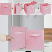 Zuihug 2-Piece 10.5" Collapsible Storage Cubes – Foldable Fabric Bins for Closet, Shelves, and Office Organization – Pink