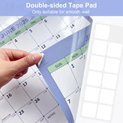 DLY Oasis 32" x 48" 2025 Wall Calendar – Folded Wet & Dry Erase Laminated Yearly Planner with Julian Dates, Horizontal/Vertical Layout – Blue – New