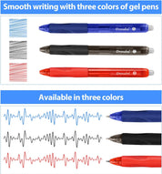 Drenubal 12-Pack Erasable Gel Pens – 0.7mm Black & Blue Ink, Quick-Drying, Comfort Grip, Multicolor Set for School, Office
