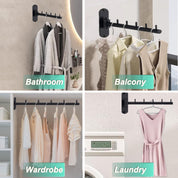 Votmores Folding Wall Mounted Clothes Hanger Rack with Swing Arm – 180° Foldable Stainless Steel Drying Rack