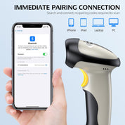 TEEMI Bluetooth 1D Barcode Scanner with Optional Stand – Wireless Laser Reader for iPhone, iPad, Android, Windows, Mac – Pre-Owned