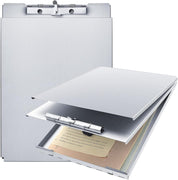 Henoyso Metal Storage Clipboard – Heavy-Duty Aluminum Clip Board with Storage Compartment – 12.6" x 9.2" – Fits Letter Size Paper