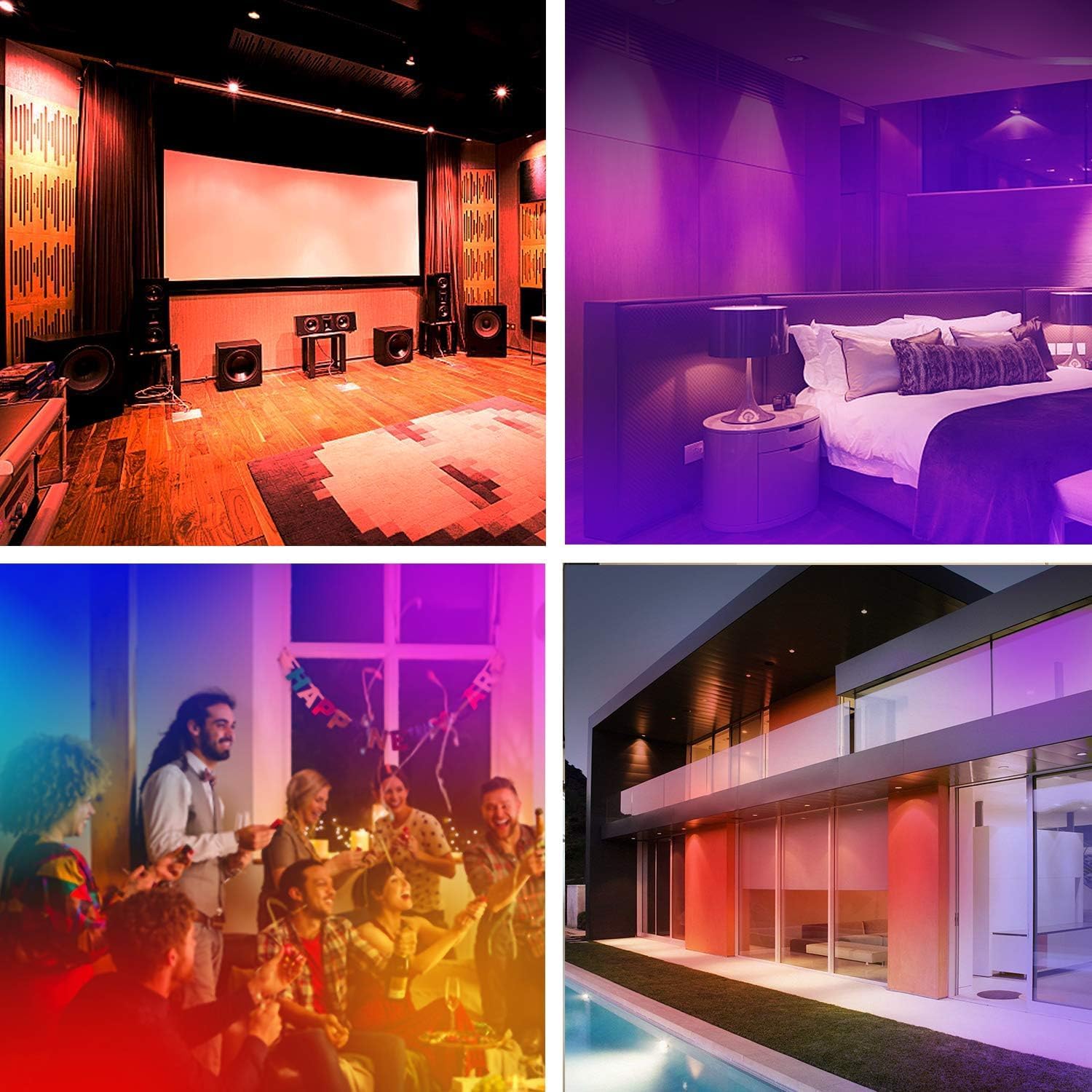 ChangM 4-Inch Color Changing LED Recessed Downlights – 12W, 1000 Lumens – RGB & Warm White 2700K – Dimmable with Remote – 80 LEDs – 6-Pack