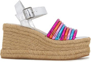Kenneth Cole Women's Shelby Espadrille Metallic Platform Sandals