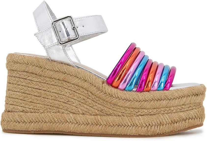Kenneth Cole Women's Shelby Espadrille Metallic Platform Sandals