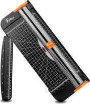 Firbon A4 Paper Cutter – 12-Inch Titanium Paper Trimmer – Black – Lightweight Scrapbooking Tool with Side Ruler & Safety Guard