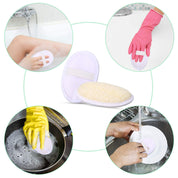 24-Pack Exfoliating Loofah Sponge Pads – Natural Facial & Body Scrubber for Bath, Shower, Spa (White & Brown)