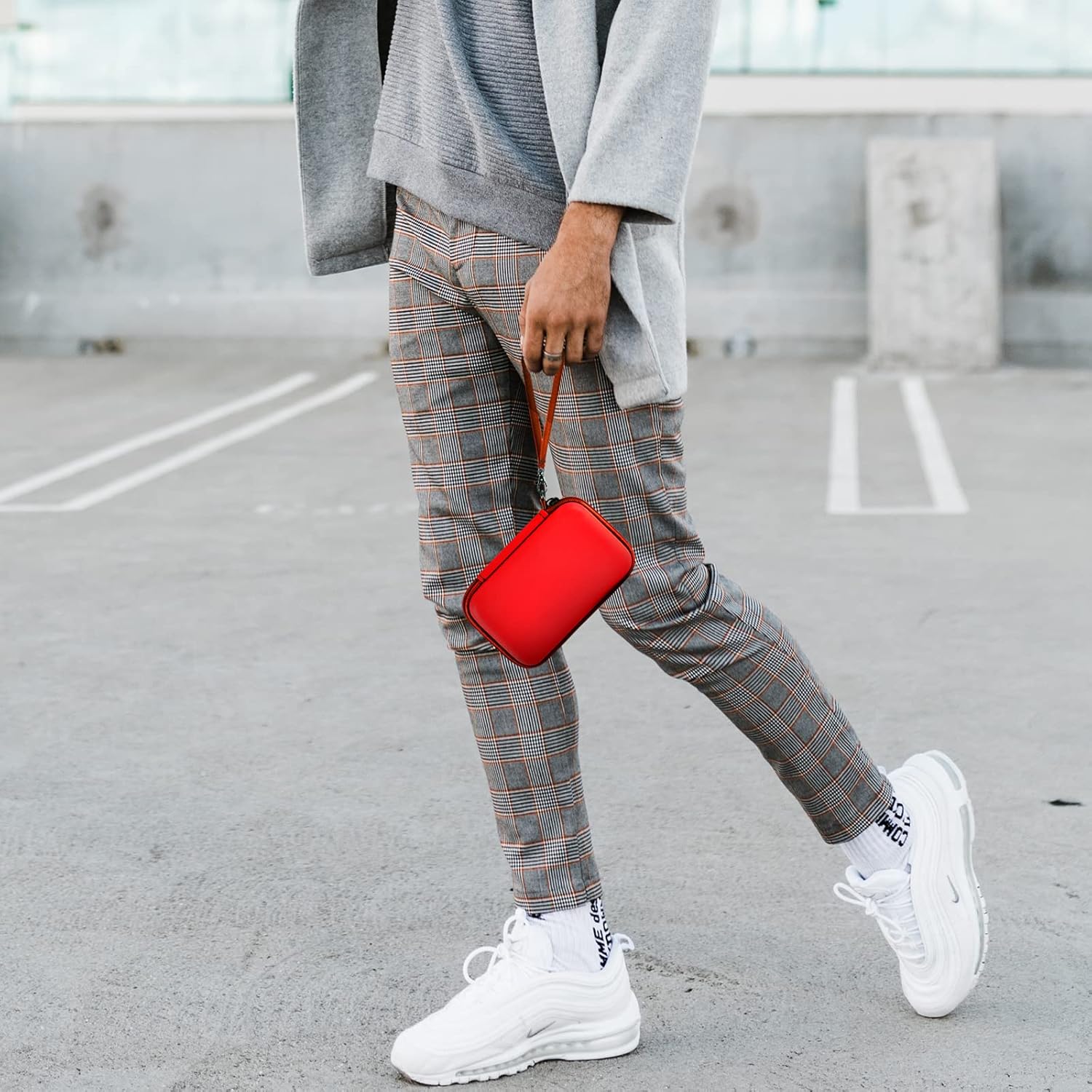 ANKHOH Travel Case for UCOMX, Iseyyox, LISEN, RTOPS 3-in-1 Wireless Charger – Foldable Magnetic Storage Bag, Red