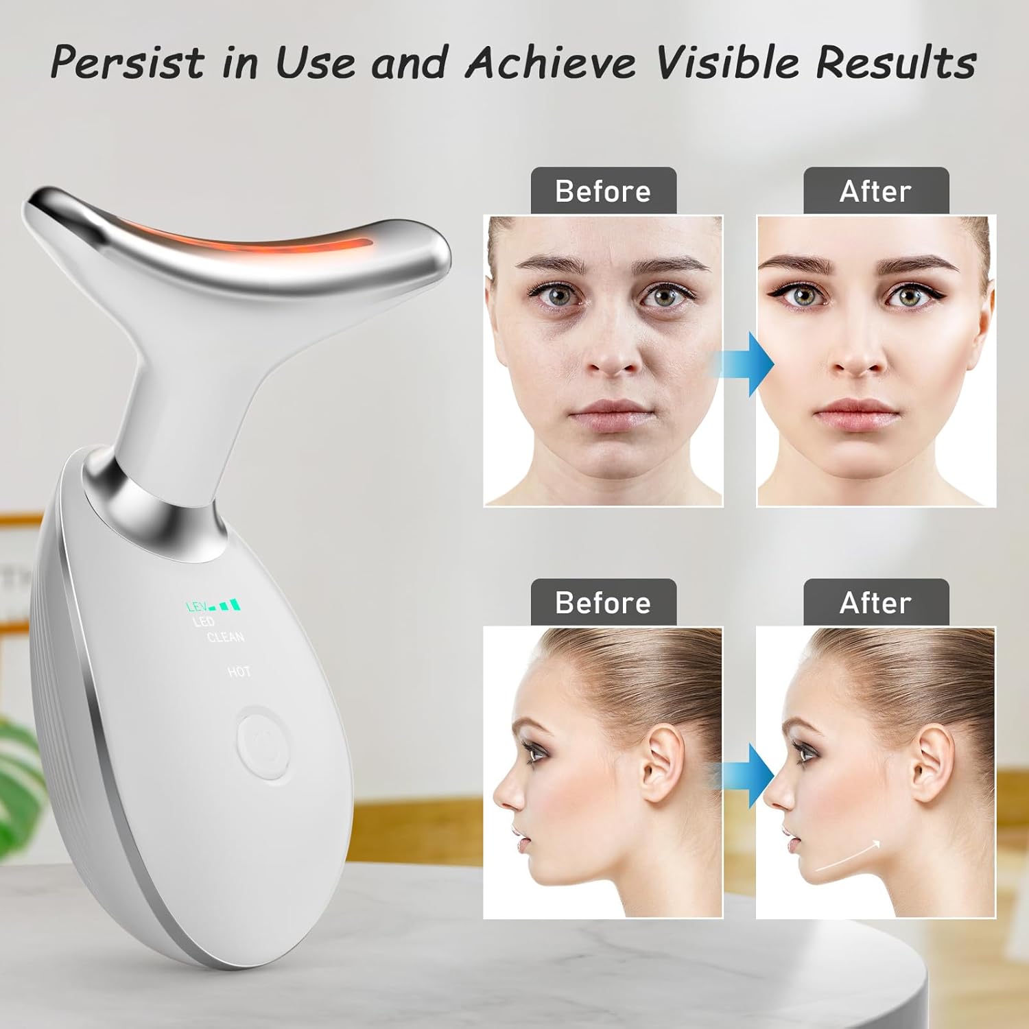 ForeverShine 7 in 1 Electric Face and Neck Tool – Anti-Aging Skincare Device for Wrinkle Removal, Home Daily Use