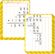 SpriteGru 8-Pack Division Whiteboards – Double-Sided Dry Erase Math Learning Boards for Kids, Students, Classroom & Home, 12” x 9”