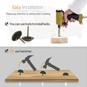 5/8" x 13/16" Antique Bronze Upholstery Tacks – 100-Pack Furniture Thumb Tacks – Decorative Push Pins for DIY Wood Furniture & Sofa Décor