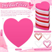 Fuyoooo Heart Shaped Sticky Notes Pad & Love Paper Clips Set – 104 Pcs, 2.83" x 2.83" Cute Office Supplies for Women