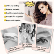 Heated Eyelash Curlers – Rechargeable Electric Lash Curler with Eyelash Comb, Updated Model, Black