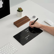 Desktop Black Glass Weekly Planner Dry Erase Whiteboard – 12x6 Portable Calendar with Detachable Wood Stand, Marker & Eraser – For Office, Home, Schools