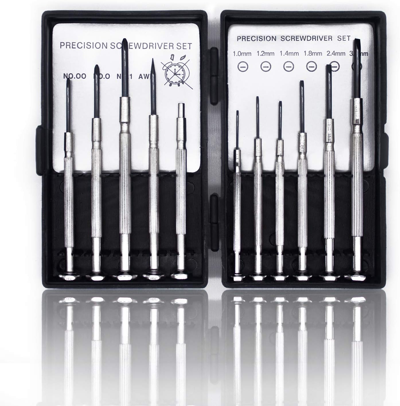 11 Piece Mini Precision Screwdriver Set – Chrome Finish, Ideal for Eyeglasses, Electronics, Jewelry