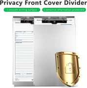 Aluminum Clipboard with Storage (Memo Size) – Recycled Metal Form Holder Binder, Fits Paper up to 5.66 x 9.5 Inches (A5 Size), 1 Pack