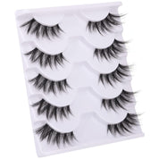 Zanlufly Half Lashes Manga Natural Wispy 3/4 Cat Eye False Eyelashes – Reusable Soft Faux Mink Lashes with Clear Band (Black)