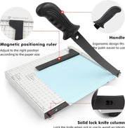 ZEQUAN Guillotine Paper Cutter – 12-Inch Heavy Duty Paper Trimmer with Safety Blade Lock, 12 Sheet Capacity – Metal Paper Slicer for Office, Home, and School