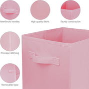 Zuihug 2-Piece 10.5" Collapsible Storage Cubes – Foldable Fabric Bins for Closet, Shelves, and Office Organization – Pink