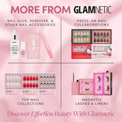 Glamnetic Press on Nails – Think Pink | Solid Opaque Light Pastel Pink Short Oval Nails, Reusable | 15 Sizes – 30 Nail Kit