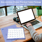 DLY Oasis 32" x 48" 2025 Wall Calendar – Folded Wet & Dry Erase Laminated Yearly Planner with Julian Dates, Horizontal/Vertical Layout – Blue – New