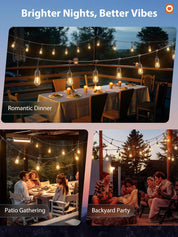 Addlon 48FT LED Outdoor String Lights – Edison-Style Shatterproof Bulbs, Dimmable & Waterproof – Commercial Grade Patio Lights for Garden