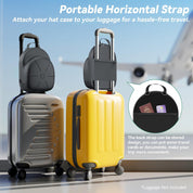 CLESOO Hat Case for Travel – Hard Hat Storage Box for Baseball Caps with Adjustable Strap, Black