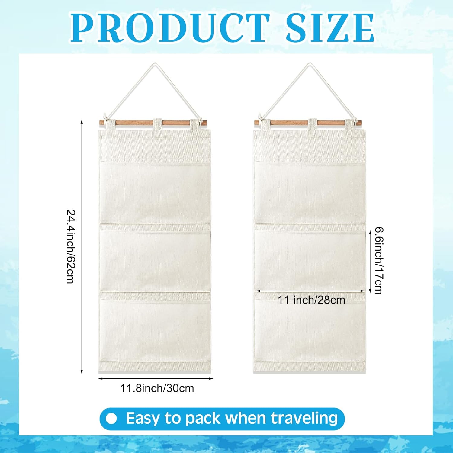 2-Pack Fish Extender Gift Hangers – 3-Pocket Cruise Hanging Organizers for FE Gift Exchanges & Pixie Dusting, 2025 Cruise Ready (White)