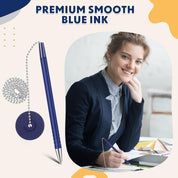 Pasimy Secure Pen with Adhesive Chain and Security Blue Ink Pen Holder for Home Office Supplies (6 Pieces)