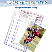 Homthy 50 PCS Acrylic Card Case Holders – Transparent Graded Card Slabs with Label Slot for Trading, Sports, and Game Cards