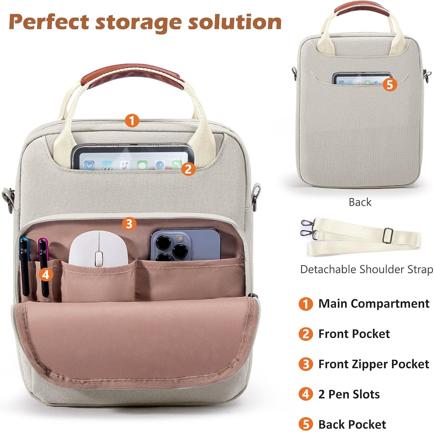 Book Carrying Bag with Shoulder Strap – Sturdy Zippered Book Sleeve & Protector Case – Book Lover’s Sling Bag for Paperbacks