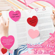 Fuyoooo Heart Shaped Sticky Notes Pad & Love Paper Clips Set – 104 Pcs, 2.83" x 2.83" Cute Office Supplies for Women