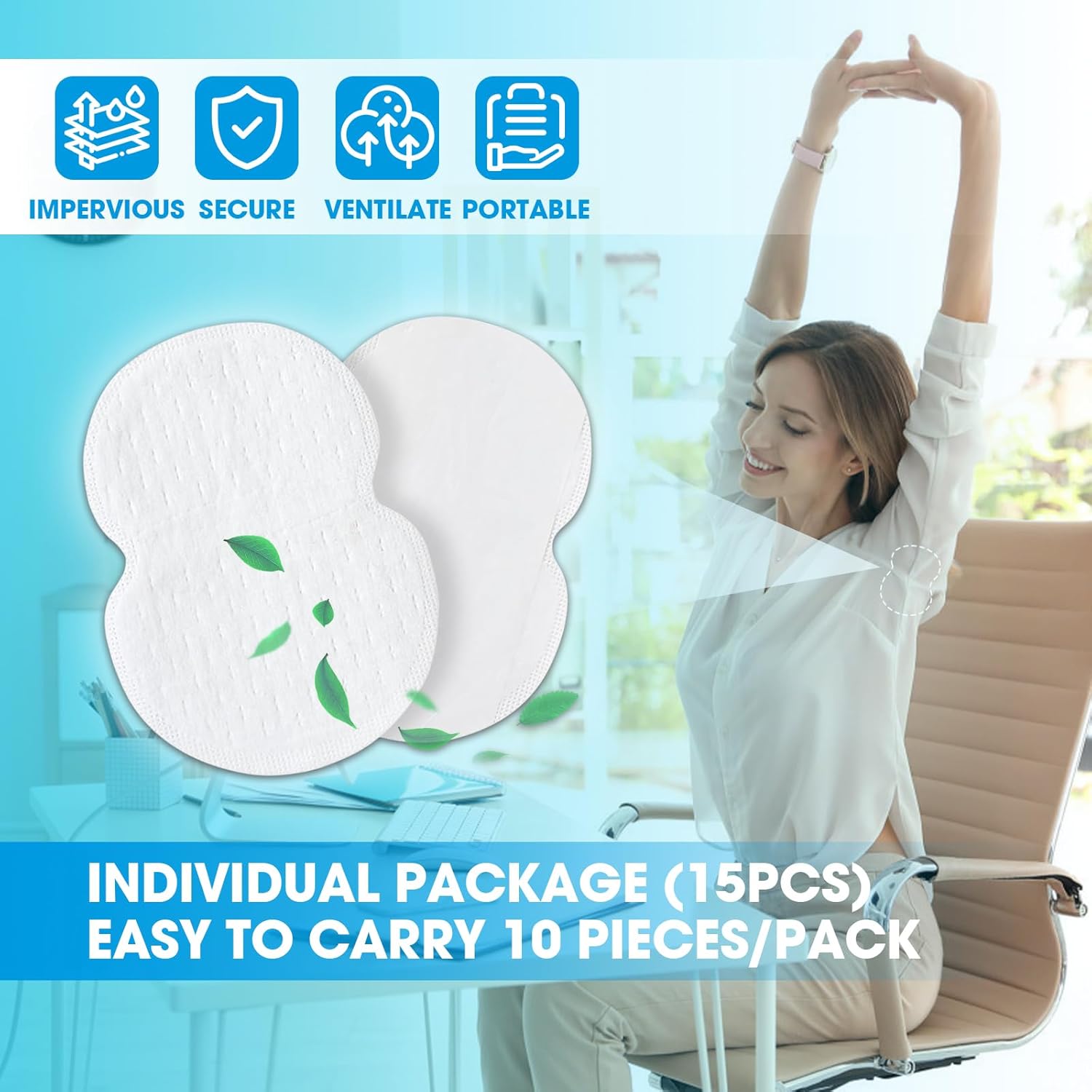 150 PCS Underarm Sweat Pads – Premium Disposable Armpit Sweat Shields for Men & Women – Ultra-Absorbent, Comfortable Hyperhidrosis Protection