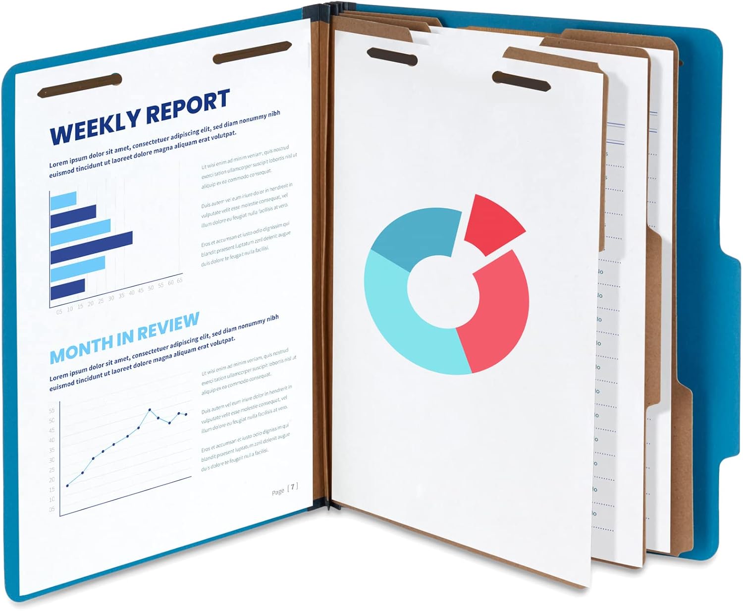 Blue Summit Supplies Dark Blue Classification Folders – Letter Size with 3 Dividers & 2-Inch Tyvek Expansion – Medical/Client File Organizer, Lease Folder – 10-Pack