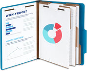 Blue Summit Supplies Dark Blue Classification Folders – Letter Size with 3 Dividers & 2-Inch Tyvek Expansion – Medical/Client File Organizer, Lease Folder – 10-Pack